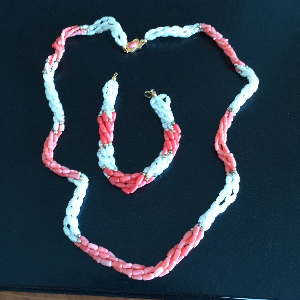 Coral and Mother of Pearl Set